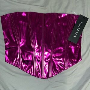 White Fox Boutique Strapless Bustier/Corset top hot pink size small